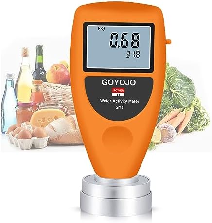 Water Activity Meter Smart Food Water Activity Tester for Jerky Dried Fruit Grain Vegetable Aw Moisture Mete Tools Adopt Non conductive Humidity Sensor, 0-1.0AW ±0.02AW Water Activity Analyzer Monitor Goyojo