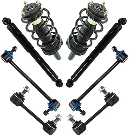 TRQ Front and Rear Suspension Kit Complete Strut & Coil Spring Assembly Shock Absorber Sway Bar Stabilizer Link Compatible with 2010-2013 Ford Transit Connect Trq