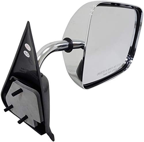 Dorman 955-221 Driver Side Manual Door Mirror - Folding Compatible with Select Dodge Models, Black and Chrome Dorman