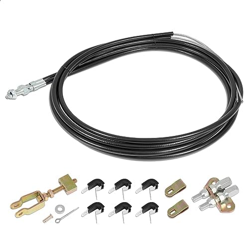 Universal 110" Emergency Brake Parking Brake Cable Kit Compatible with Wilwood DISC DRUM MC4 CPB Parking Brake System Lokar Floor Mount Units Replace 330-9371 140-14415-R 3309371 Autobaba