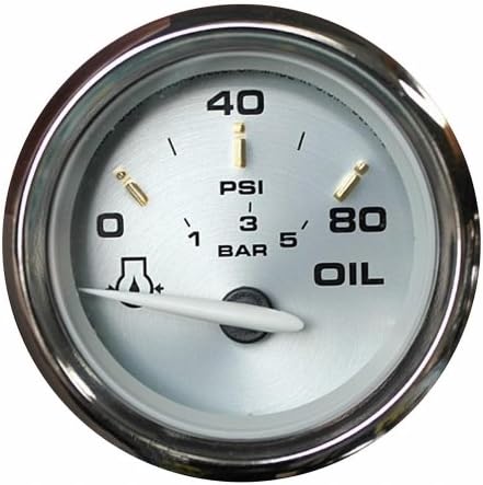 Faria Beede Instruments 19002 2 in. Kronos Oil Pressure Gauge - 80 PSI Faria