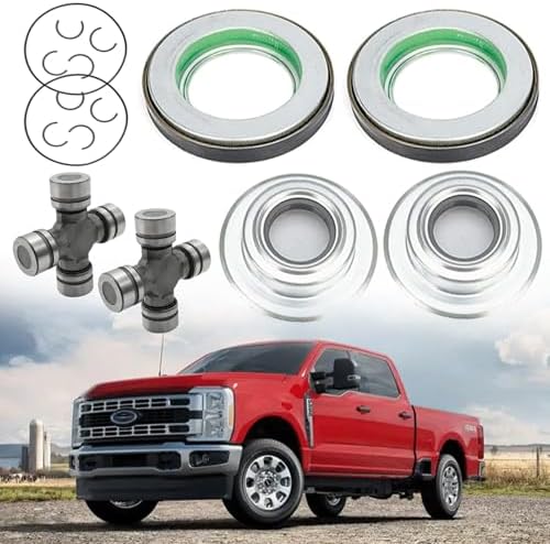 2014835 Front Axle Seal & U Joint Kit Compatible with Ford F250 F-250 F350 F-350 Super Duty 2005-2015 Replaces 2017426 54983 25-332X SPL55-3X Single And Dual Rear Wheel 4x4 Trucks Movirui