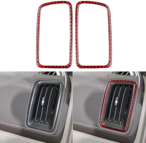 NVCNX Real Premium Carbon Fiber Compatible with Chevy Colorado/GMC Canyon 2015 2016 2017 2018 2019 2020 2021 2022 Car Center Console Gear Shift Panel Interior Trim Cover Sticker Accessories Red Nvcnx