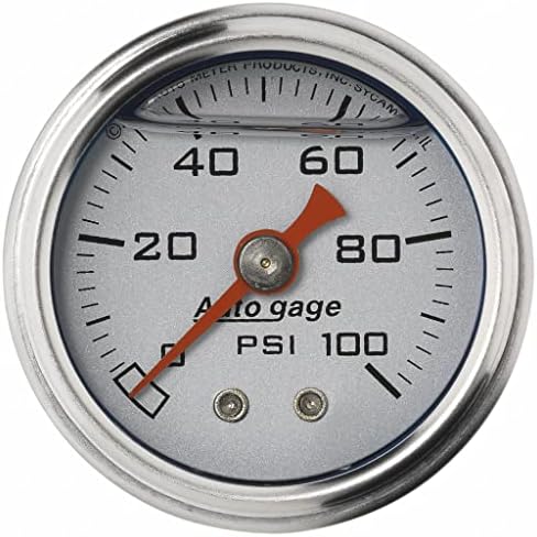 AutoMeter Fuel Pressure Gauge 1.5in Liquid Filled Mechanical 0-100 PSI - Silver KarParts360