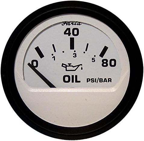 Faria Euro White 2" Oil Pressure Gauge - 80PSI Faria