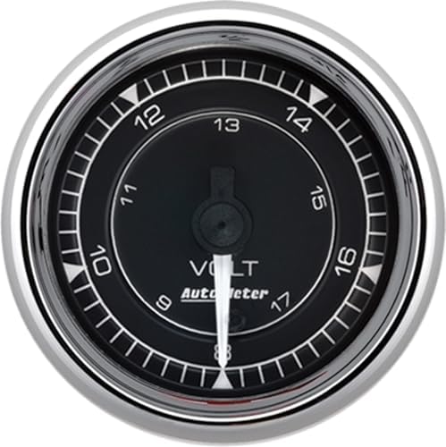 Auto Meter 9791 Voltmeter Gauge, 8-18V, Digital Stepper, Chrono Chrome Auto Meter