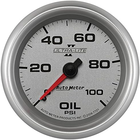 Auto Meter 7721 Ultra-Lite Pro II 2-5/8" 0-100 PSI Mechanical Oil Pressure Gauge Auto Meter