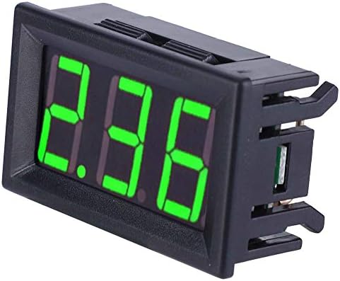 Drucktaster White, DC Current Display Panel Digital DC Ammeter 3 Digits Display 2 Cable Digital 0 to 10A Current Tester Amp Detector DC4.5 to 30V(Font Backlit Green) Aunmas