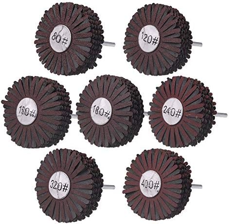 Rocaris 2 Pack Abrasive Flap Wheel - 80 Grit Sanding Wheel Brush Abrasive Grinding Head with 1/4 Inch Shank for Woodworking Root Carving Furniture Polishing and Removing of Rust/Corrosion/Paint Rocaris