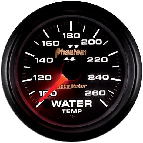 Auto Meter 7555 Phantom II Full Sweep Electric Water Temperature Gauge Auto Meter