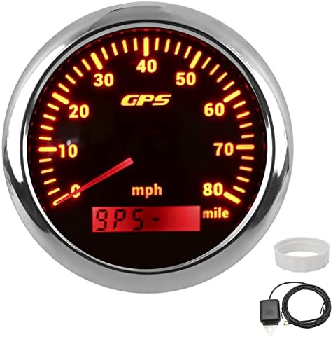 85mm/3.35in GPS Speedometer Gauge,80MPH/H GPS Speedometer for Cars Engines Boats Keenso