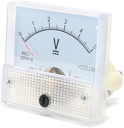 85C1 5V DC Pointer Voltmeter Analog Volt Panel Meter Gauge Front Face 65 * 56MM Analog Small Meter 0-5V 85C1 Jessinie