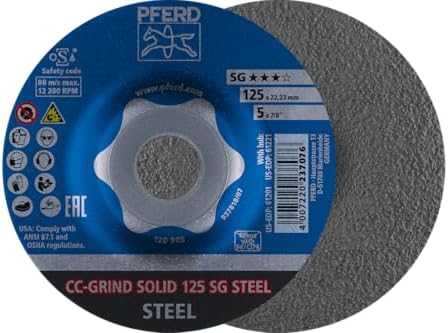 Pferd 61201 5" CC-Grind-Solid 7/8" A.H. - SG for Steel Pferd