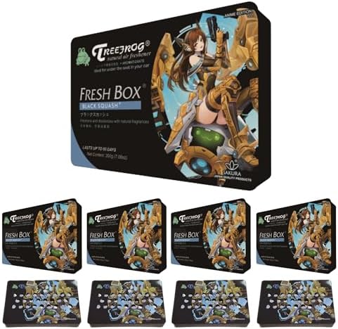 Ароматизатор воздуха TreeFrog Fresh Box чёрный цветок, 4 упаковки, Anime Edition, для консоли YirehStore Air Freshener