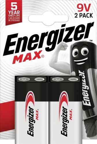 Щелочные батареи 9V Max, 595 mAh, в упаковке 2 шт. Energizer