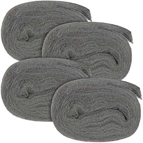 JMIATRY 4 Rolls Steel Wool 0000 Fine Steel Wool Pads #0000 Steel Wool for Glass Cleaning, Remove Rust, Buffing Wood and Metal Finishes (Total 14oz, 18Ft) Jmiatry