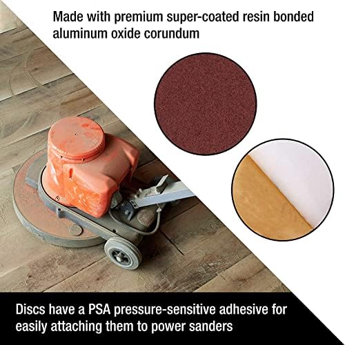 Utoolmart PSA Sanding Discs, 8-inch Self Stick Adhesive Back Sandpaper, 40 Grits No-Hole Aluminum Oxide Sanding Paper, for Random Orbital Sander, Wood, Metal Polishing, 5 Pcs Utoolmart