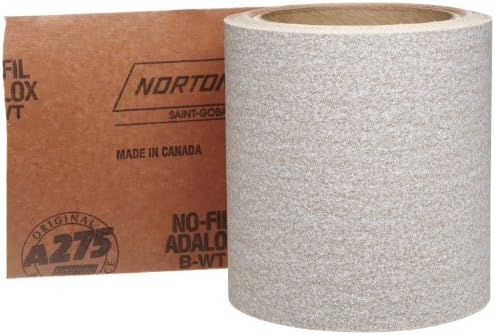 Norton A275 No-Fil Adalox Abrasive Roll, Paper Backing, Pressure Sensitive Adhesive, Aluminum Oxide, Waterproof, Roll 4-1/2" Width x 10yd Length, Grit 120 (Pack of 1) Norton