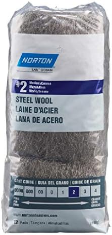 Norton 68117#2 Medium/Coarse Grit Steel Wool 12 Count Norton