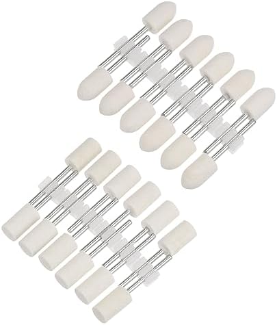 uxcell 24Pcs Wool Felt Mandrel Mounted Polishing Bits 10mm Dia 1/8" Shank 2 Shaped Grinding Buffing Wheel for Watch Jewelry Rotary Tool Uxcell