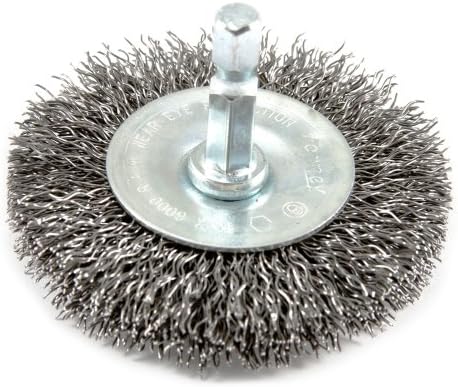 Forney 72733 Wire Wheel Brush, Coarse Crimped with 1/4-Inch Hex Shank, 2-1/2-Inch-by-.012-Inch Forney