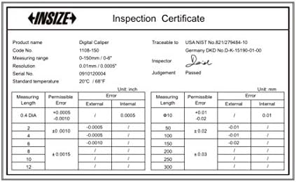 INSIZE 1114-150A Electronic Caliper, 0-6" INSIZE