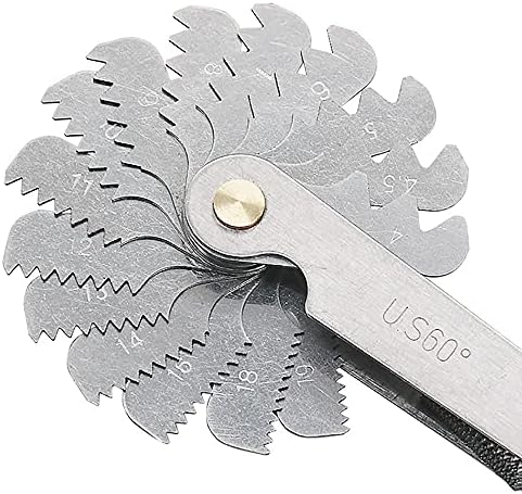 30 Pcs Stainless Steel Screw Thread Gauge Tool, American Stand*rd Thread Gauge US60° Thread Pitch Cutting Gauge Screw Gauge Measuring Tool Mlmlh