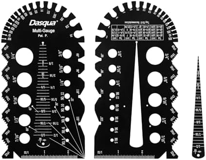 Dasqua Bolt Thread Guage,13 Bolt Size and Thread Checker,Metal Screw Identifier Gauge with Inch for Carpenter,Architect,Engineer Dasqua