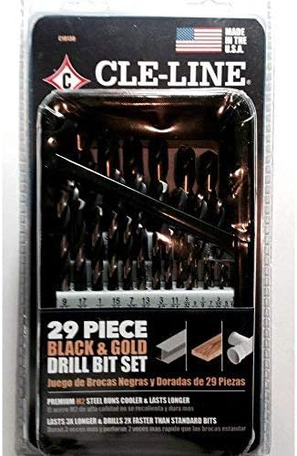 Cle-line C18130 Black and Gold High Speed Drill Bit Set (29-Piece) Cle-line