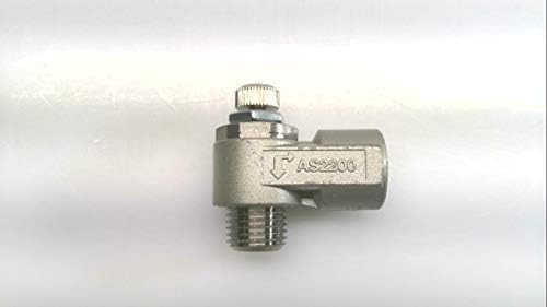 SMC AS2200-N02 Flow & Speed, Control Valve, Elbow Type, 1/4" Male NPT X 1/4" Female NPT Smc