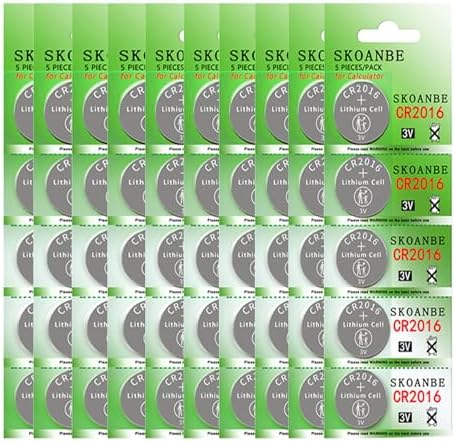 SKOANBE 50Packs CR2016 3.7V Lithium Battery SKOANBE