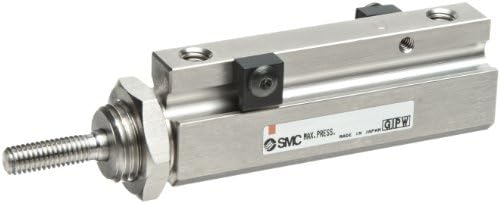 SMC NCDJPB10-100D Pin Air Cylinder, Compact, Double Acting, Basic Style Mounting, Switch Ready, Rubber Cushion, 3/8" Bore OD, 1" Stroke, 0.197" Rod OD, 10-32 UNF Smc