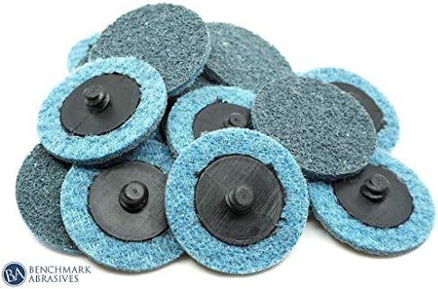 Benchmark Abrasives 2" Quick Change Nylon Surface Conditioning Discs for Sanding Polishing Paint Removal with Male R-Type Backing Use with Die Grinder - (50 Pack)(Medium) Benchmark Abrasives