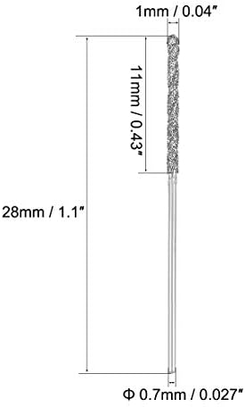 Алмазная дрель для стекла, ракушек и камней, 1 мм, 10 штук, из быстрорежущей стали Uxcell