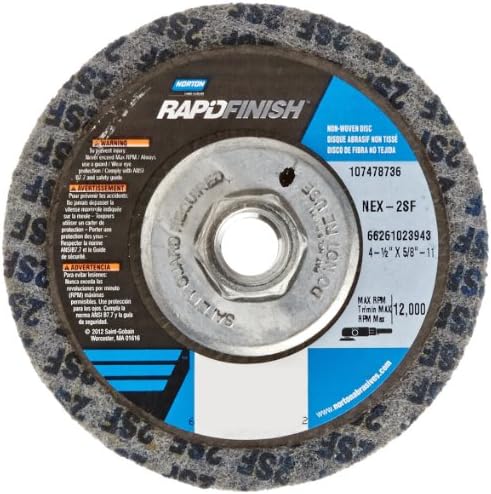 Шлифовальный круг Norton Bear-Tex Rapid Finish 4-1/2" с волокнистой основой, 5/8"-11, карбид кремния Norton