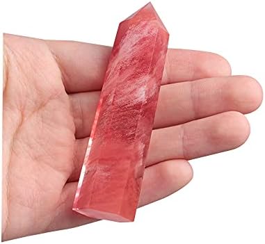 1 pcs 7.5-9cm Red Smelting Quartz Crystal Point Healing Obelisk Hexagonal Wand Reiki Acxico