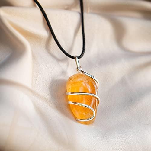 AYANA Citrine Gemstone Pendant Necklace | Natural Crystal Healing | Stone of Joy, Promotes happiness, Wealth, and Abundance | Handmade with Ethically Sourced Raw Natural Pure Gemstone Ayana Wellness