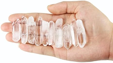 Tumbled Polished Natural Clear Quartz Crystals Points, Crystals and Healing Stones Quartz Bulk for Wicca, Reiki, Healing Energy, Chakra Stones, Witchcraft Supplies(10Pcs) Nvzi