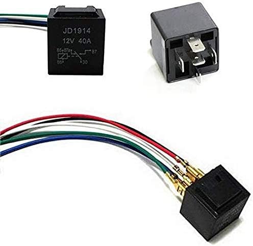 iJDMTOY 5-Pin 12V 40A SPDT Relay Socket Wire Compatible with Car Fog Light, Daylight DRL Light, etc IJDMTOY