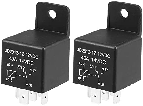 X AUTOHAUX 2Pcs Car Relay 5 Pin 12V 40Amp SPST Model JD2912-1Z-12VDC 40A 14VDC Automotive Relay Switches X Autohaux