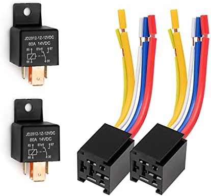 Реле с проводкой, 5-контактное, 80А, 12В, JD2912-1Z-12VDC, SPDT разъем - 2 шт. Vkinman