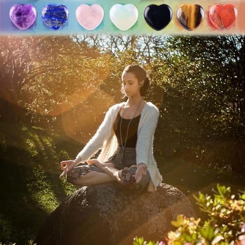 4cm/1.75" Healing Crystal Heart Love Stone Tumbled Polished Stones Cristales Natural Crystal - Heart Black Obsidian HIBCIGA