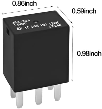 Универсальное реле 301-1C-C-R1 U01 12VDC, 2 шт, 5 контактных пинов, SPDT, 20A Casalytics