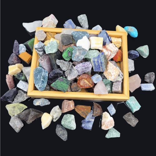 5lb Bulk Mini Rocks and Mineral Assortment Set Natural Rocks for Tumbling,30 Kinds Bulk Gemstone Raw Crystals Rough Stones for Polishing Wicca & Reiki Crystal Healing (5lb) SeeuFun