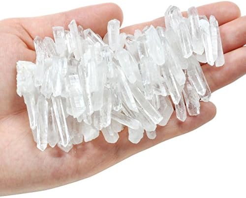 Top Plaza 0.44lb Clear Quartz Crystal Bulk Irregular Shape Rough Crystal Stones Points 0.39-1.18'' Raw Natural Gemstones for Meditation Yoga Reiki Balancing Top Plaza