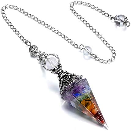 CrystalTears Natural Amethyst Crystal Pendulum Hexagonal Reiki Healing Crystal Points Gemstone Dowsing Orgone Pendulum for Divination Witchcraft Crystal Therapy CrystalTears