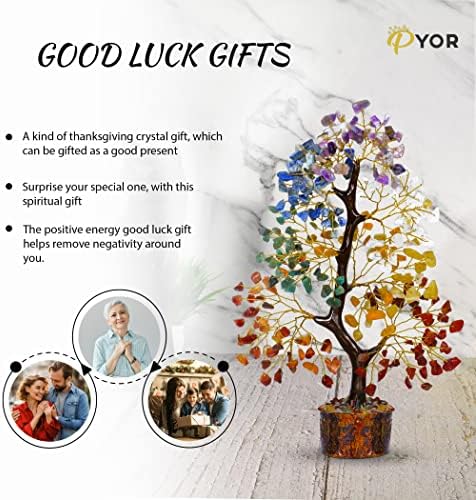 PYOR 7 Chakra Tree of Life, Crystals, Gifts for Women, Crystal Tree, Money Tree, Crystals and Healing Stones, Birthday Gifts for Women, Home Decor, Office Decor, Crystal Tree for Positive Energy PYOR