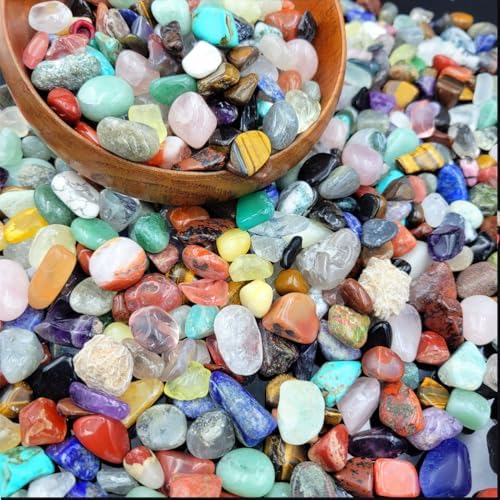 400Pcs+ (1.5lb) Gemstones and Crystals Set,30Kinds+ Bulk Tumbled Chps Crystals for Jewelry Making,Chakra Balancing,Crushed Stones Rocks and Minerals Science Kit (1.5, Pounds) SeeuFun