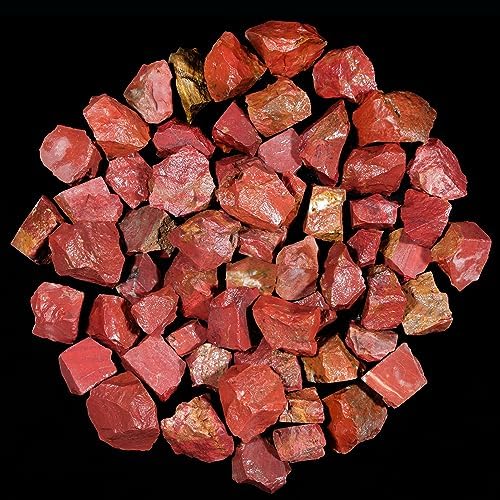 YATSKIA Red Jasper Crystals - Raw Crystals Bulk - Gem Stones Rocks Crystals - Rocks for Tumbling - Red Crystals - Healing Crystal Rough Stones Jewelry Making, Healing, Meditation, Reiki, Decoration YATSKIA