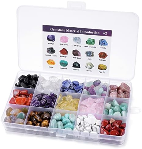 Top Plaza 0.27''-0.59'' Tumbled Polished Stones Healing Bulk Crystals Set Real Chakra Crystal Chips Natural Gemstones for Reiki Balancing Therapy Witchcraft Meditation Jewelry Making Crystal Decor Top Plaza